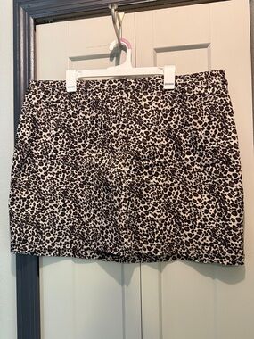 Leopard Print Skort - Black and Cream